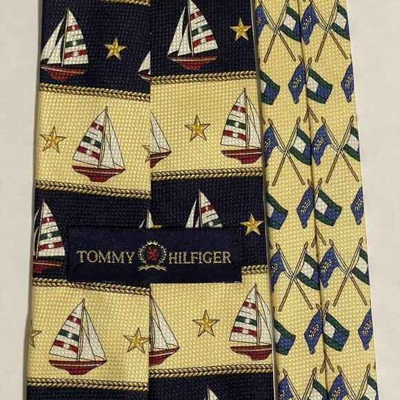 Tommy Hilfiger Men’s Tie Sail Boats Nautical - Picture 6 of 6